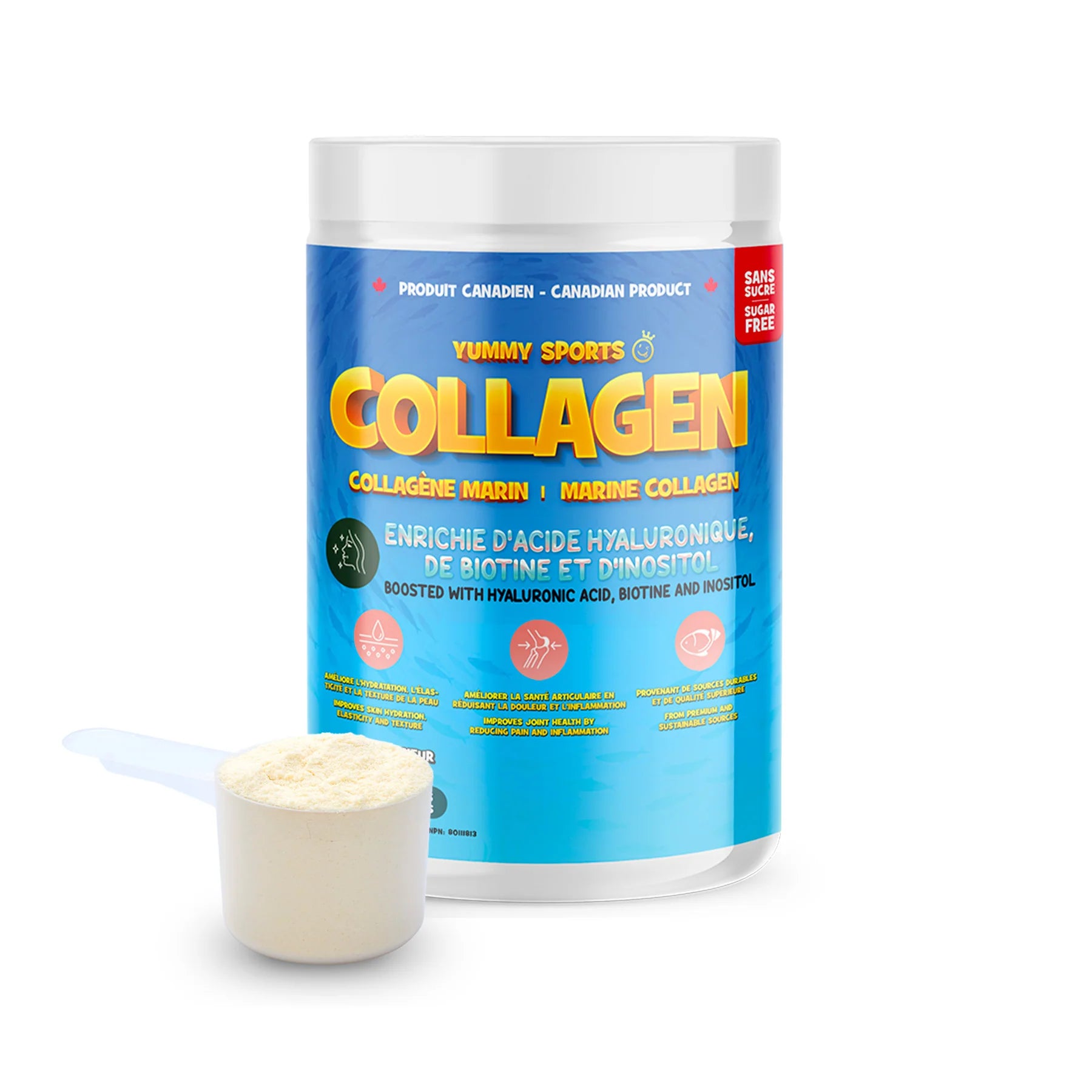 YUMMY SPORTS - Marine Collagen + Biotin, Hyaluronic Acid, Inositol 30 servings