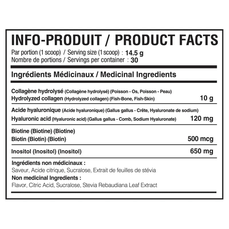 YUMMY SPORTS - Marine Collagen + Biotin, Hyaluronic Acid, Inositol 30 servings