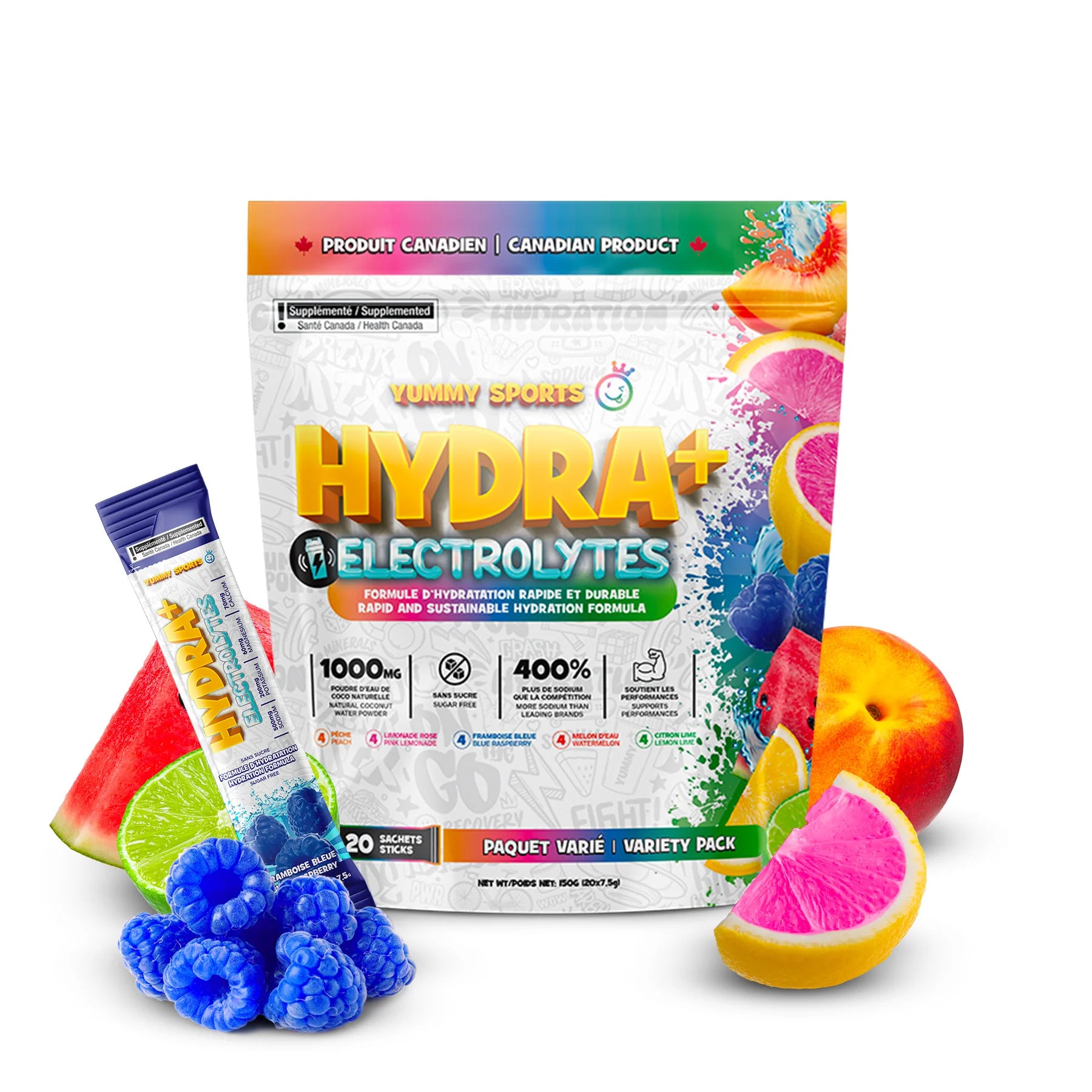 YUMMY SPORTS  -  Hydra + Electrolytes Sticks (20x)