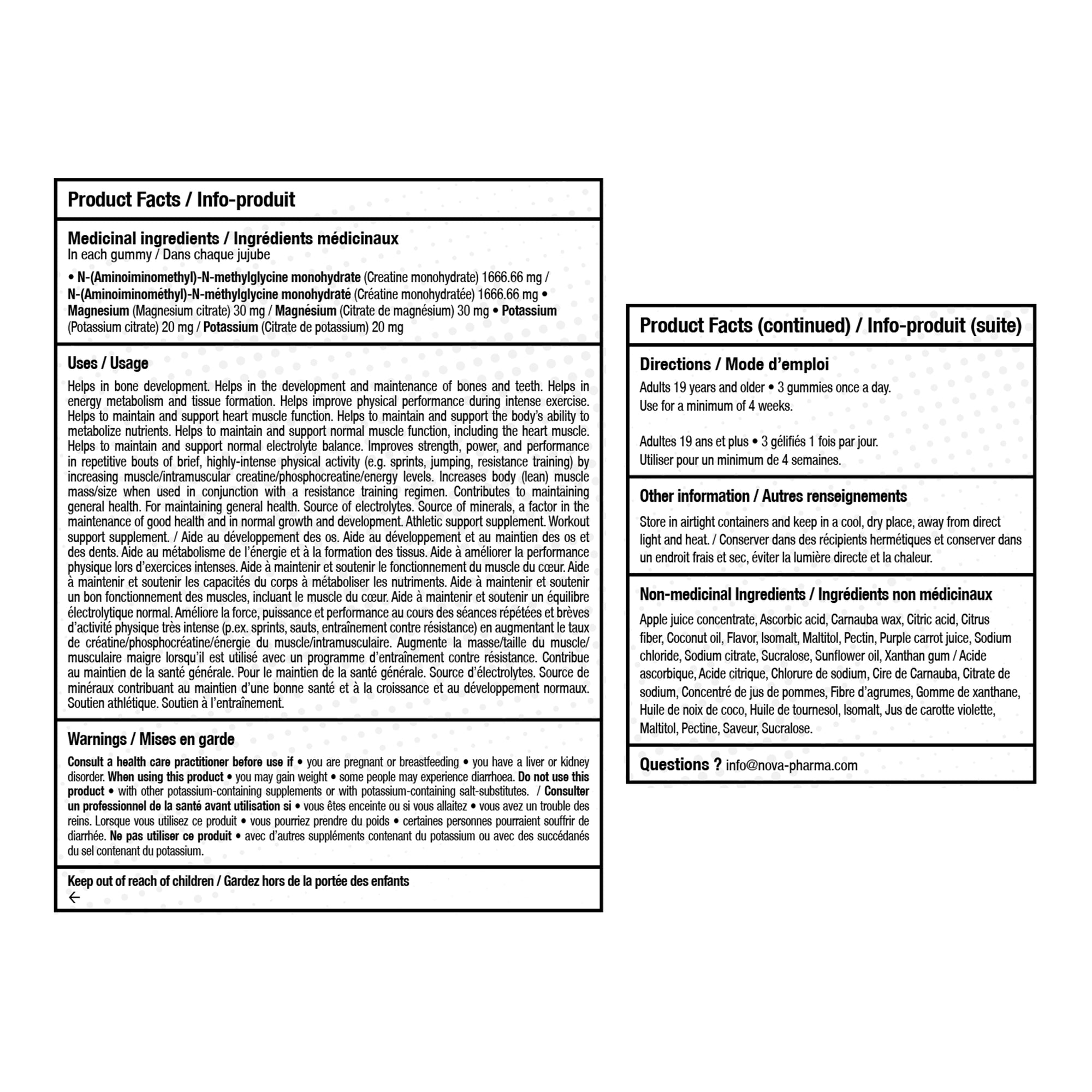 NOVA PHARMA - Creatine + Electrolytes 90 Gummies