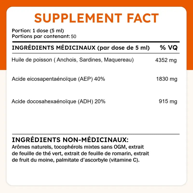 NIH - Omega-3 Liquide Saveur Punch